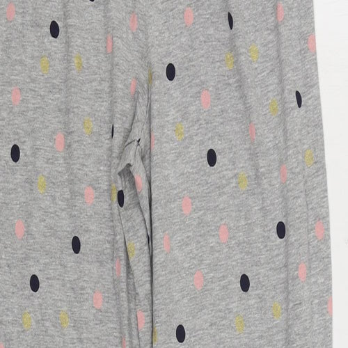 Marks and Spencer Womens Grey Polka Dot Cotton Pyjama Pants Size S