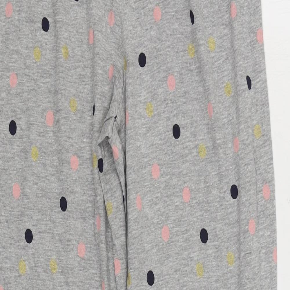 Marks and Spencer Womens Grey Polka Dot Cotton Pyjama Pants Size S