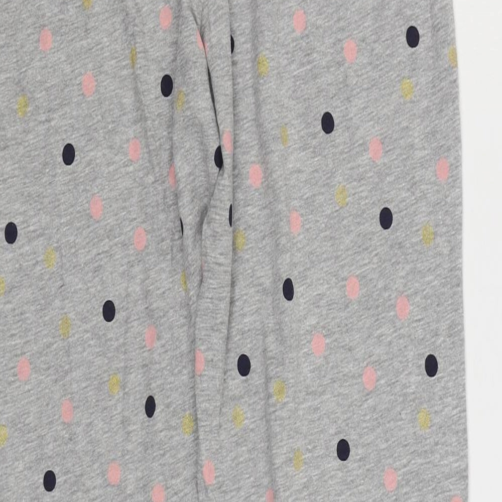 Marks and Spencer Womens Grey Polka Dot Cotton Pyjama Pants Size S