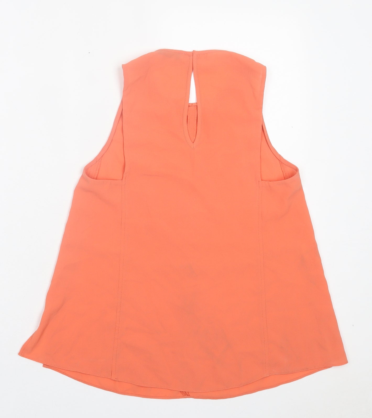 Mango Womens Orange Polyester Basic Tank Size XS Crew Neck