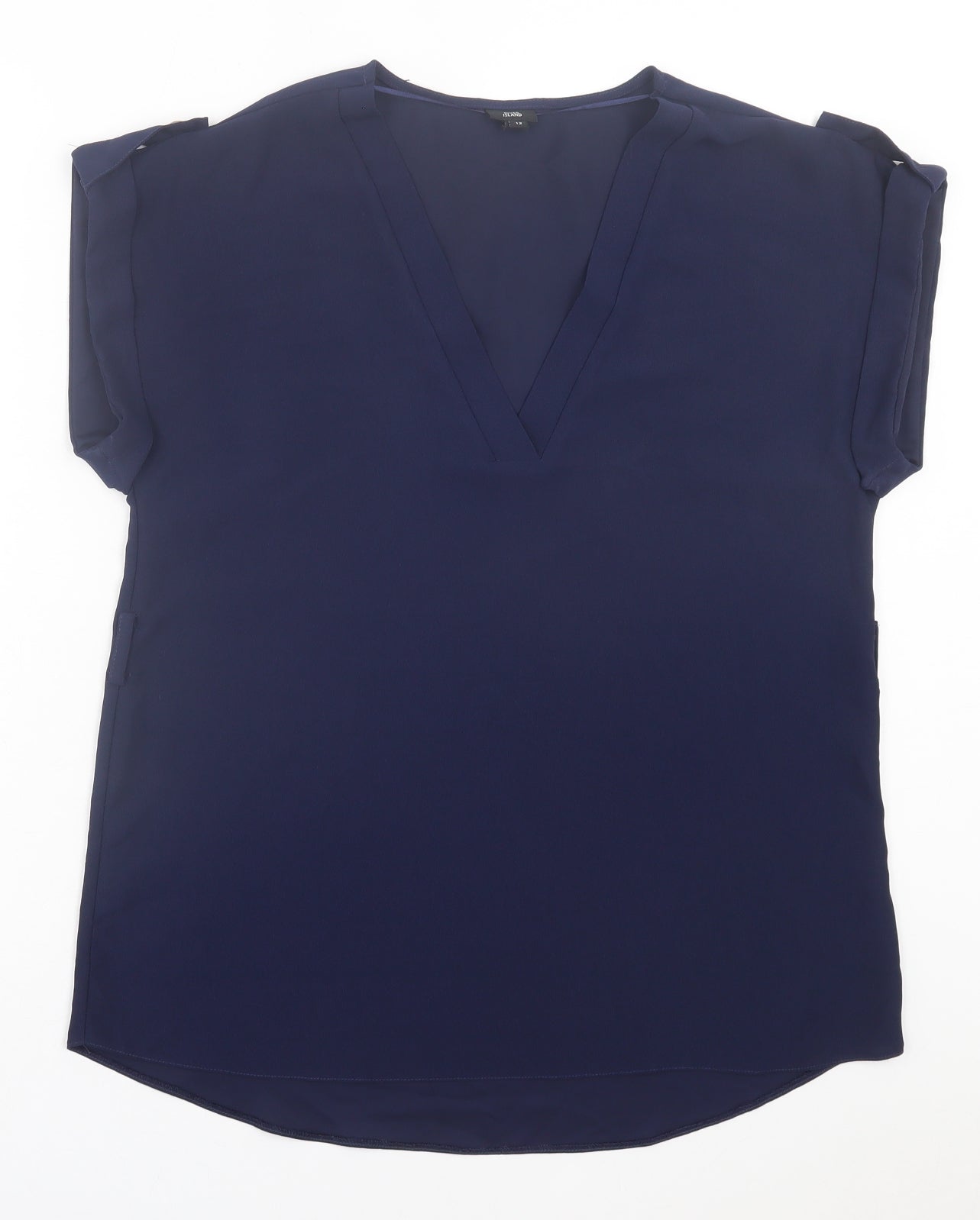 River Island Womens Blue Polyester Basic Tank Size 12 V-Neck