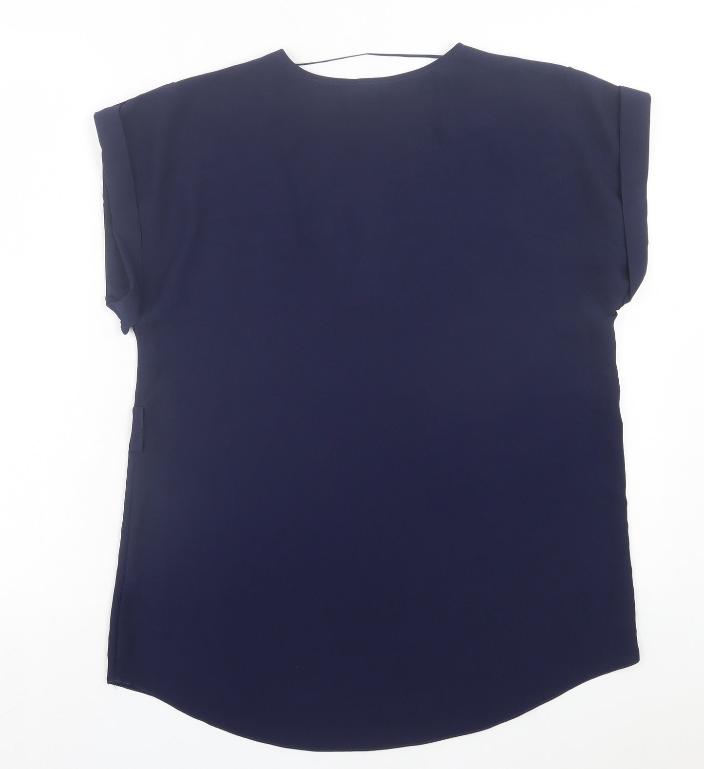 River Island Womens Blue Polyester Basic Tank Size 12 V-Neck