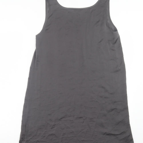 Phase Eight Womens Grey Cotton Tank Dress Size 12 Scoop Neck Pullover