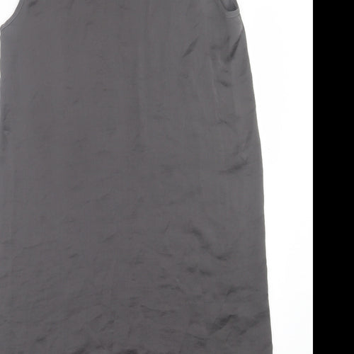 Phase Eight Womens Grey Cotton Tank Dress Size 12 Scoop Neck Pullover