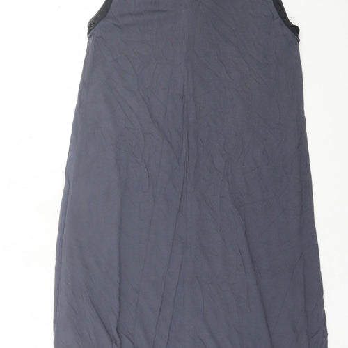 Dorothy Perkins Womens Grey Viscose Tank Dress Size 10 Scoop Neck Button