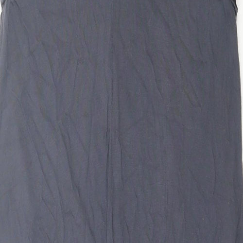 Dorothy Perkins Womens Grey Viscose Tank Dress Size 10 Scoop Neck Button