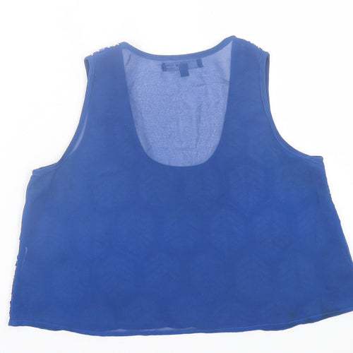 TFNC Womens Blue Polyester Cropped Tank Size S Scoop Neck