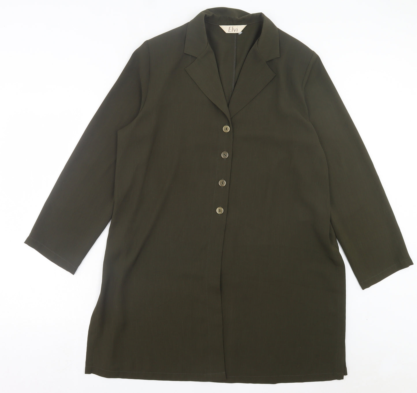 ELVI Womens Green Jacket Size 16 Button
