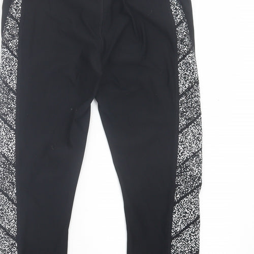 Athletic Works Womens Black Geometric Polyester Cropped Leggings Size S L18 in Regular Pullover
