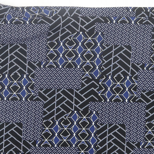 New Look Womens Blue Geometric Polyester Basic Blouse Size 18 Off the Shoulder
