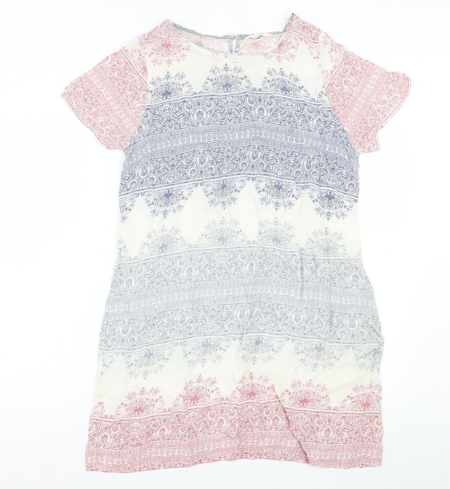 White Stuff Womens Multicoloured Paisley Viscose A-Line Size 14 Round Neck Button