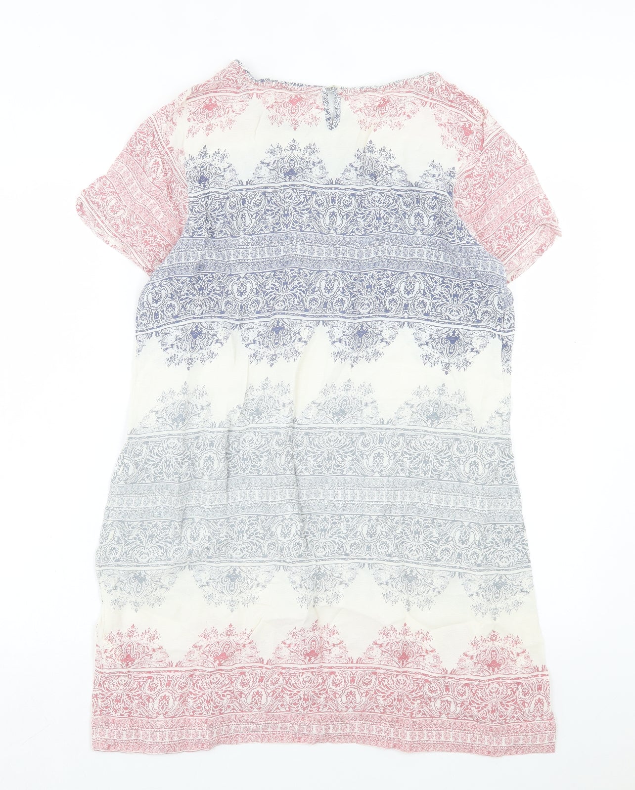 White Stuff Womens Multicoloured Paisley Viscose A-Line Size 14 Round Neck Button