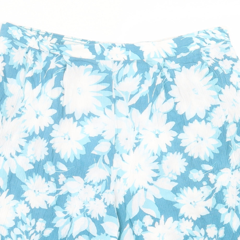 Travelling Light Womens Blue Floral Viscose Bermuda Shorts Size XL L10 in Regular Pull On