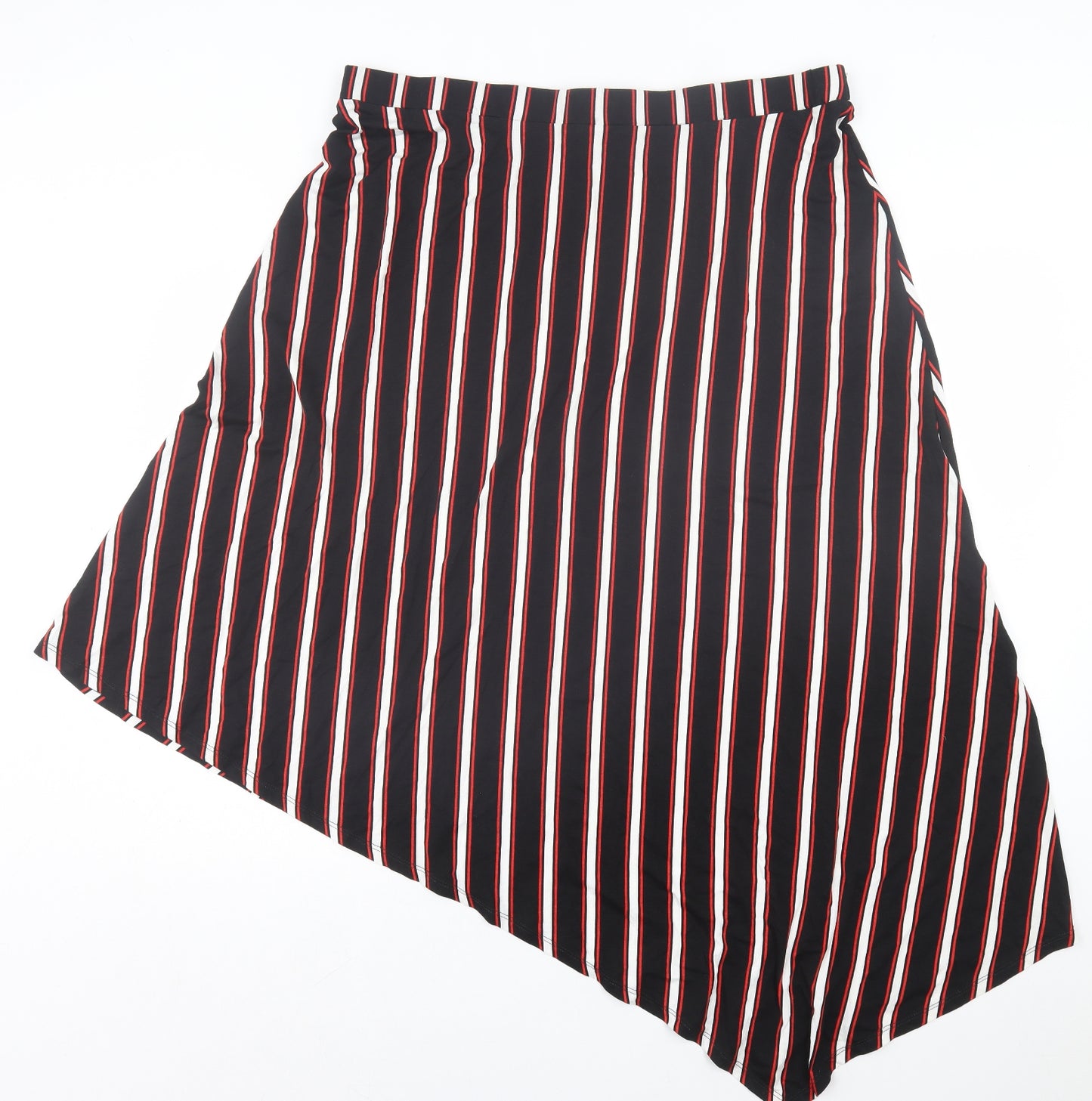 Evans Womens Black Striped Viscose A-Line Skirt Size 22
