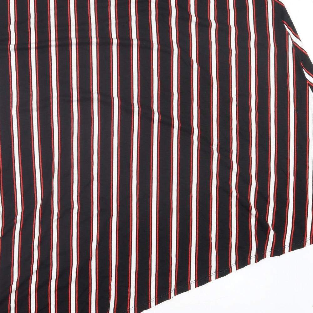 Evans Womens Black Striped Viscose A-Line Skirt Size 22