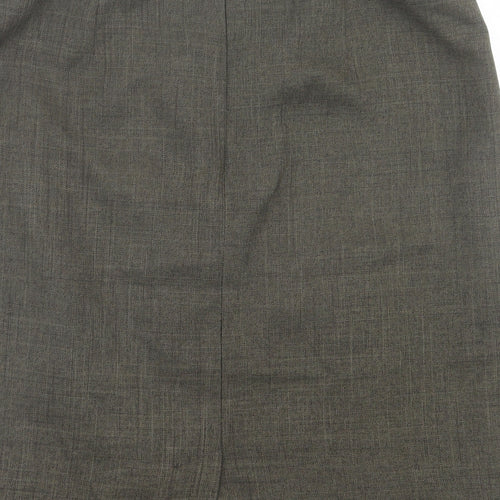 Tom English Womens Green Polyester Straight & Pencil Skirt Size 14 Button