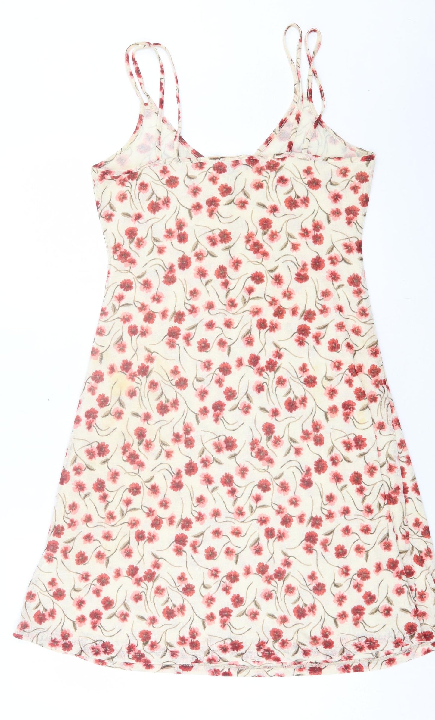 Per Una Womens White Floral Polyester A-Line Size 14 V-Neck Pullover