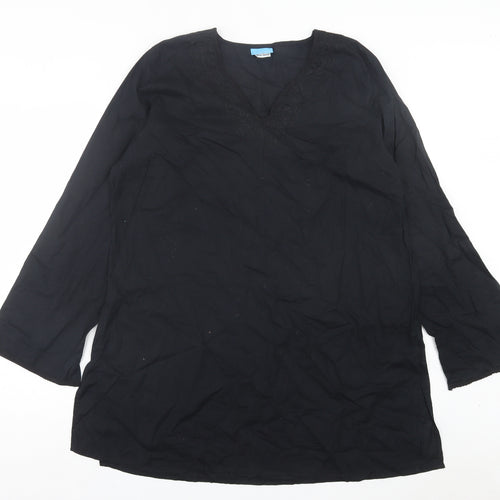 @ The beach Womens Black Cotton A-Line Size 16 V-Neck Pullover
