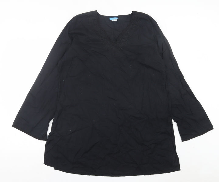 @ The beach Womens Black Cotton A-Line Size 16 V-Neck Pullover