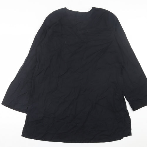 @ The beach Womens Black Cotton A-Line Size 16 V-Neck Pullover