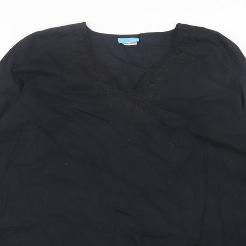 @ The beach Womens Black Cotton A-Line Size 16 V-Neck Pullover