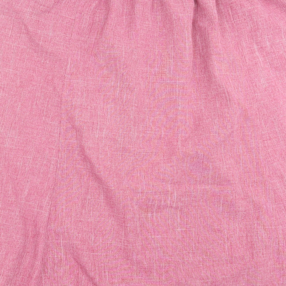 Ridella Womens Pink Polyester A-Line Skirt Size 16 Button