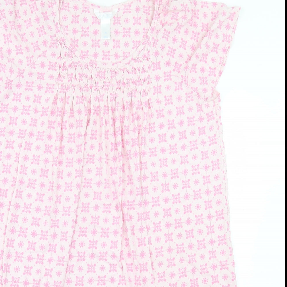 Adonna Womens Pink Geometric Cotton Kaftan Dress Size XL