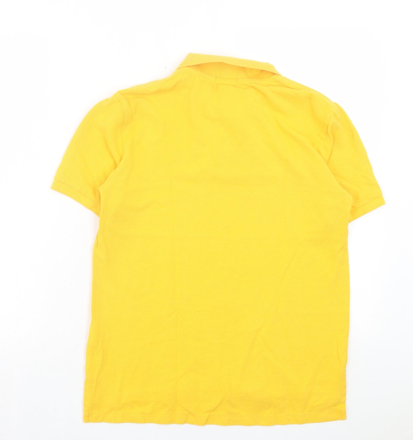 Ralph Lauren Boys Yellow Cotton Basic Polo Size 14-15 Years Collared Button