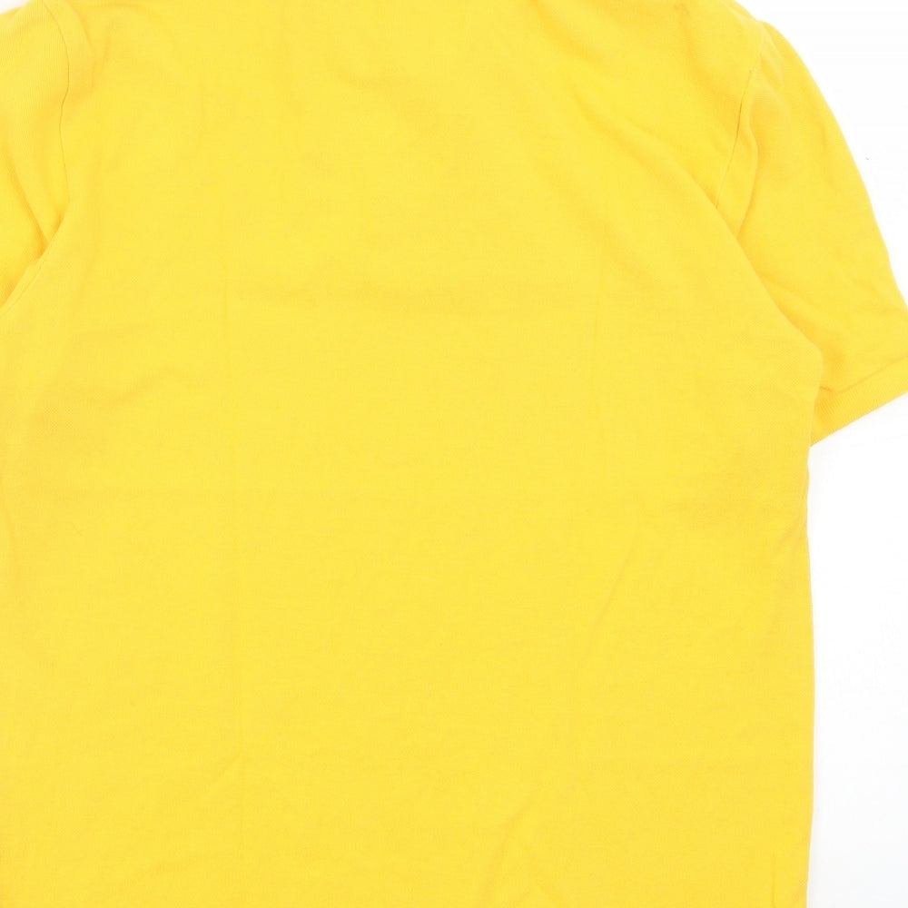 Ralph Lauren Boys Yellow Cotton Basic Polo Size 14-15 Years Collared Button