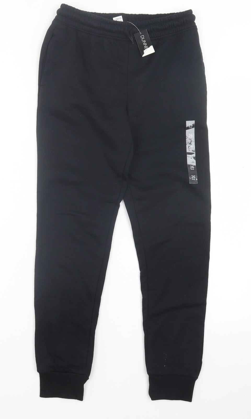 Dunnes Stores Boys Black Cotton Jogger Trousers Size 11 Years Regular Drawstring