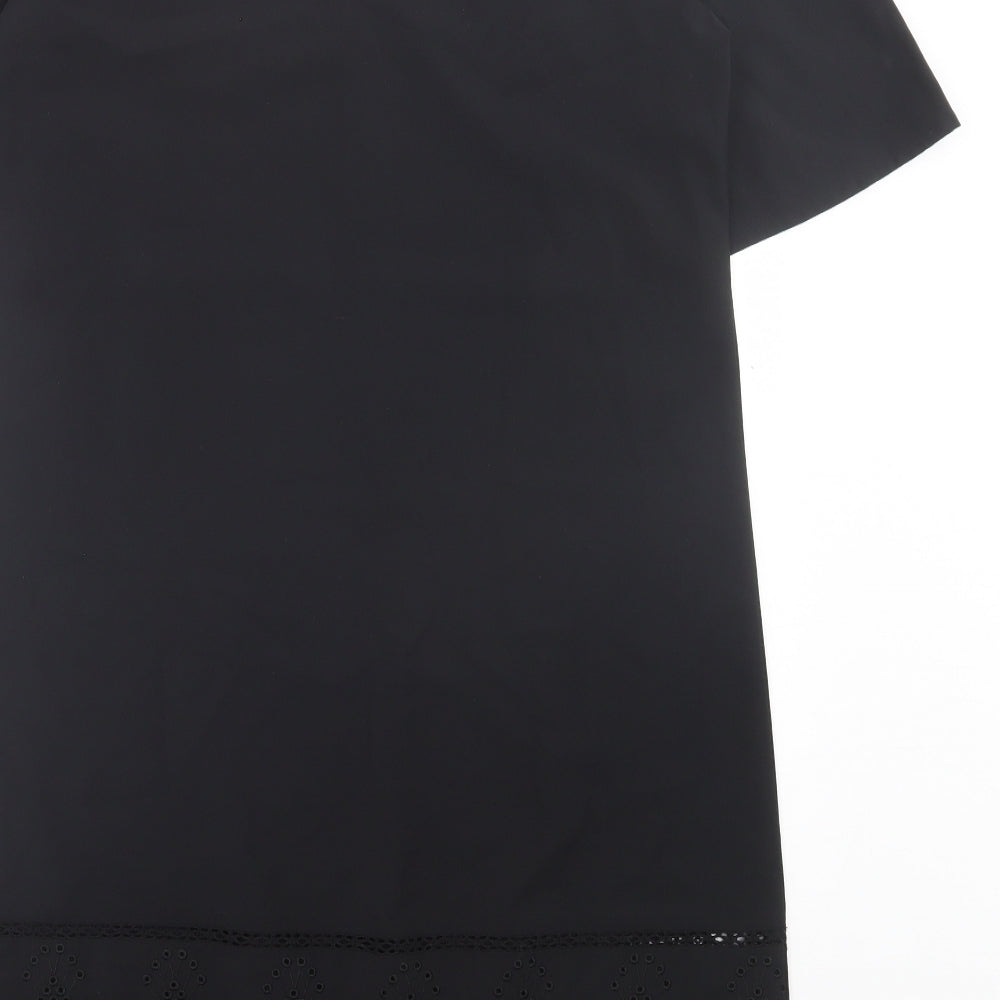 TU Womens Black Polyester A-Line Size 14 V-Neck Pullover