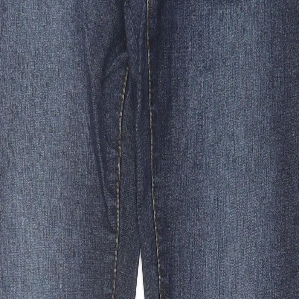 Bench Mens Blue Cotton Straight Jeans Size 26 in L34 in Regular Button
