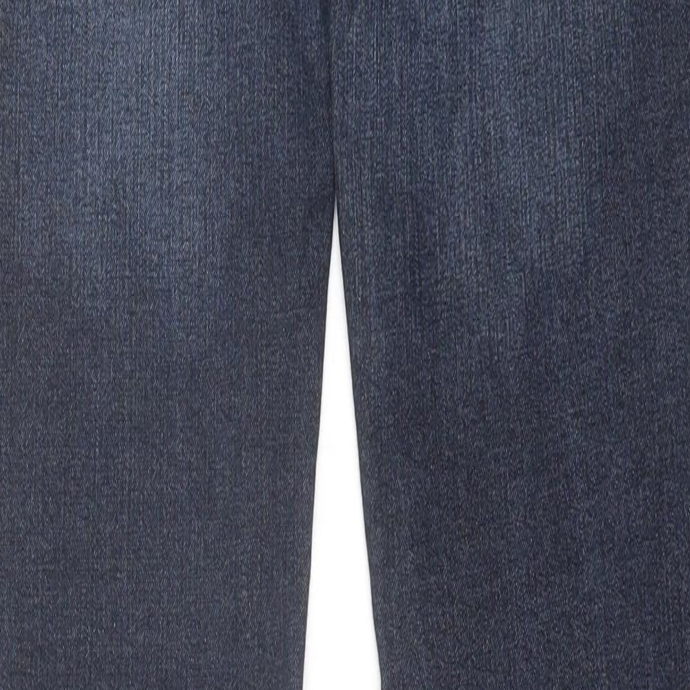Bench Mens Blue Cotton Straight Jeans Size 26 in L34 in Regular Button
