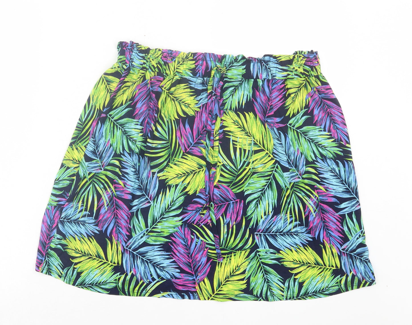 George Womens Multicoloured Geometric Viscose Mini Skirt Size 14 Drawstring