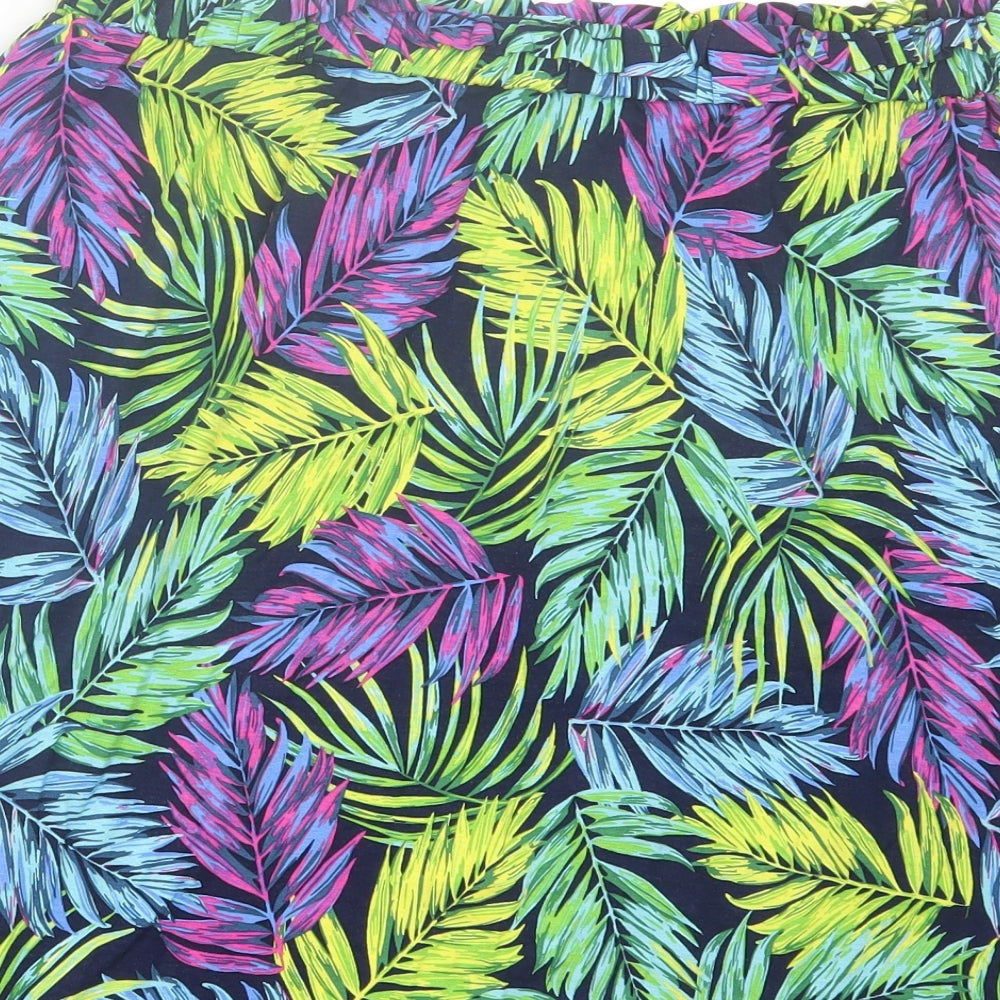 George Womens Multicoloured Geometric Viscose Mini Skirt Size 14 Drawstring