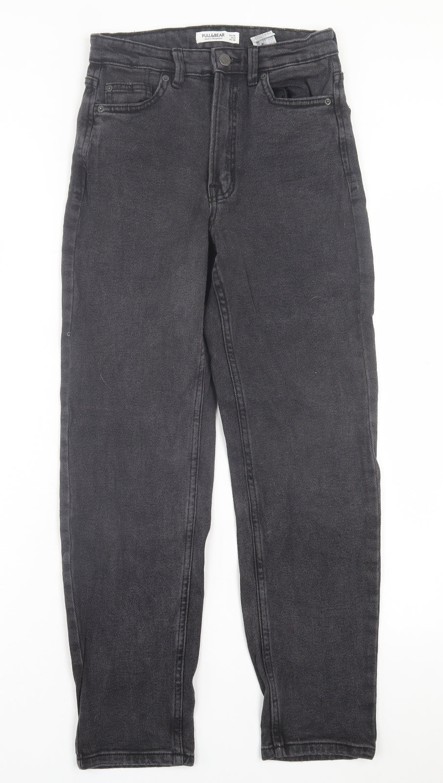Pull&Bear Womens Grey Cotton Straight Jeans Size 8 L27 in Regular Button