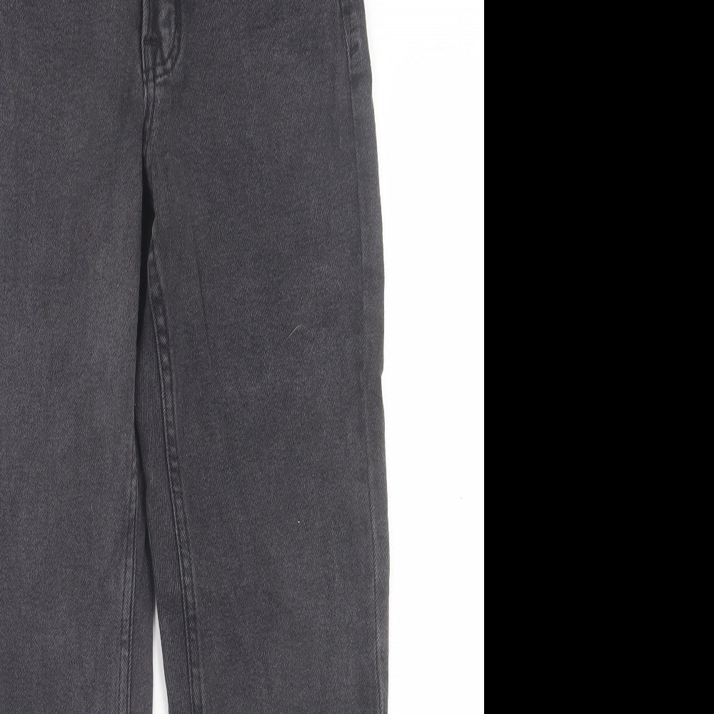 Pull&Bear Womens Grey Cotton Straight Jeans Size 8 L27 in Regular Button
