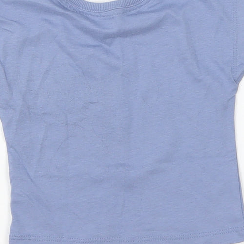 George Baby Blue Cotton Basic T-Shirt Size 3-6 Months Round Neck Pullover - I Love Hugs