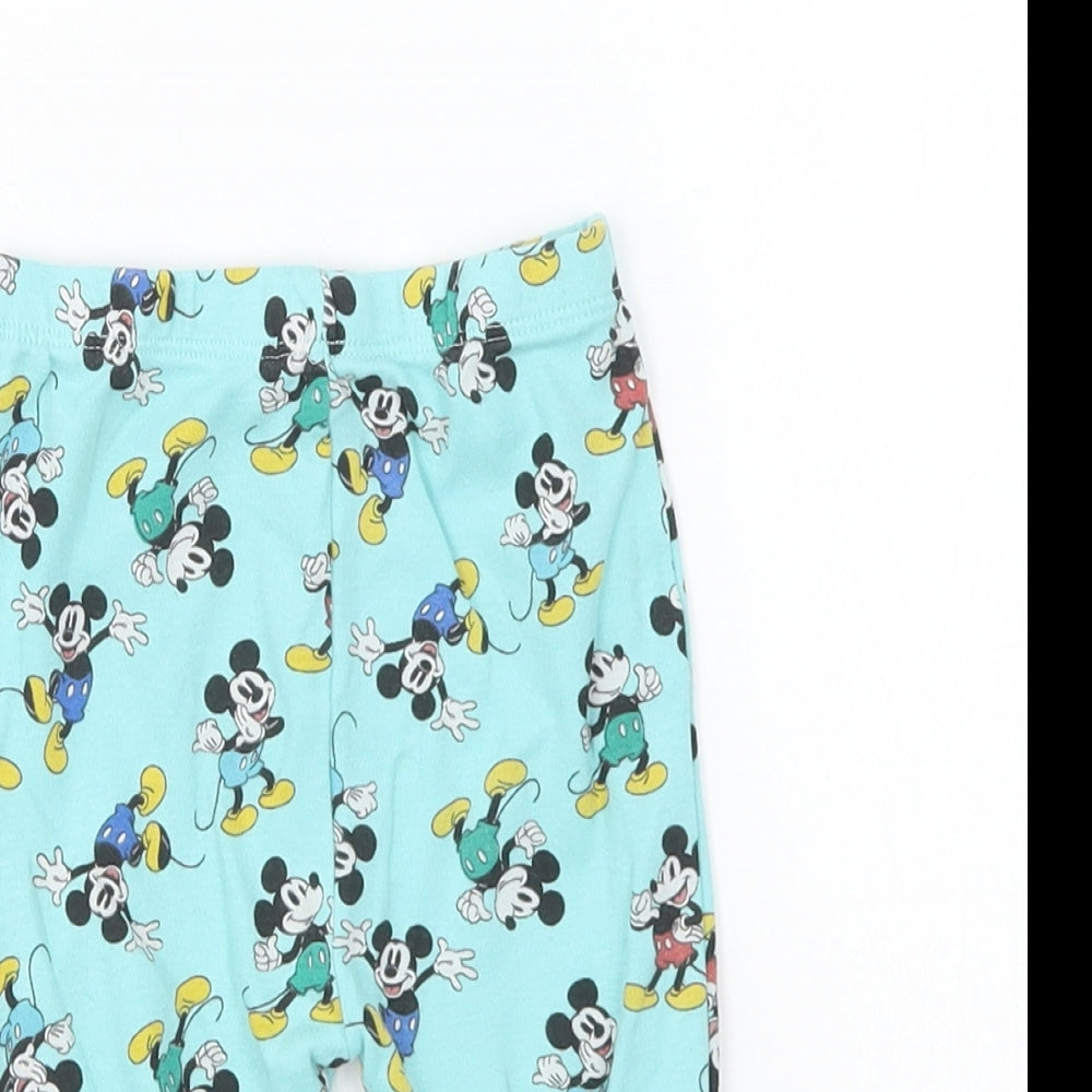 George Baby Blue Geometric Cotton Jogger Trousers Size 6-9 Months Pullover - Mickey Mouse