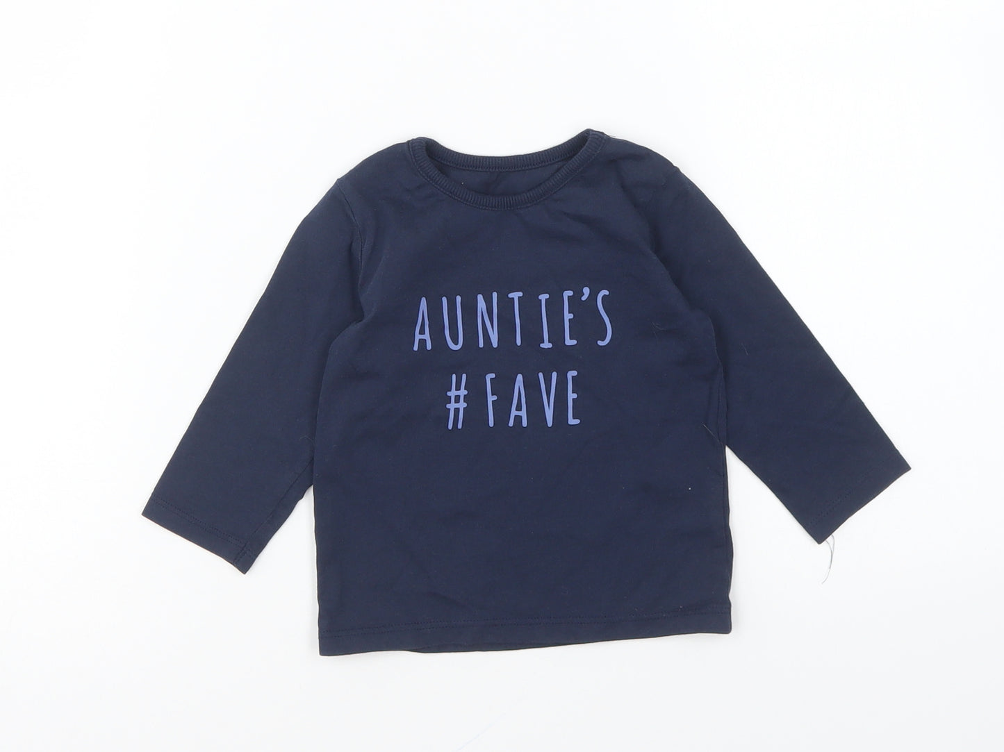 George Baby Blue Cotton Basic T-Shirt Size 3-6 Months Round Neck Pullover - Auntie's Fave