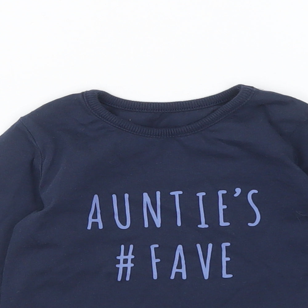 George Baby Blue Cotton Basic T-Shirt Size 3-6 Months Round Neck Pullover - Auntie's Fave