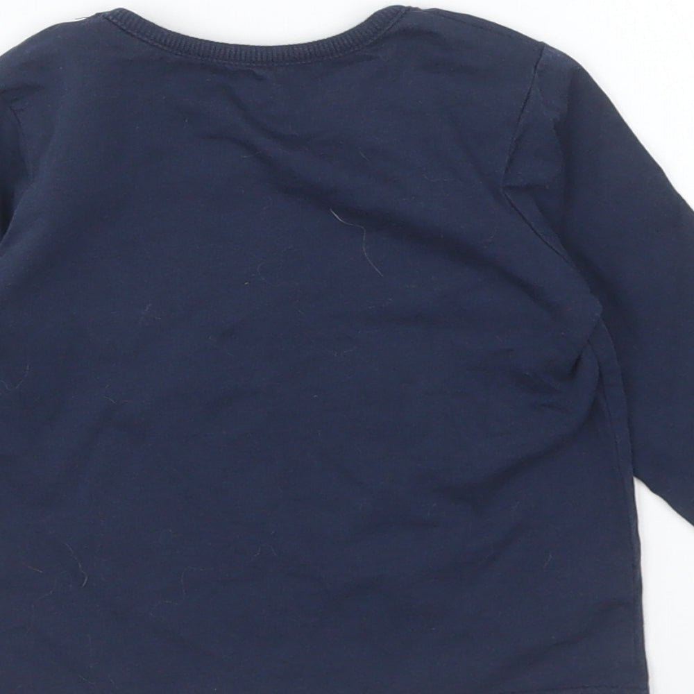 George Baby Blue Cotton Basic T-Shirt Size 3-6 Months Round Neck Pullover - Auntie's Fave