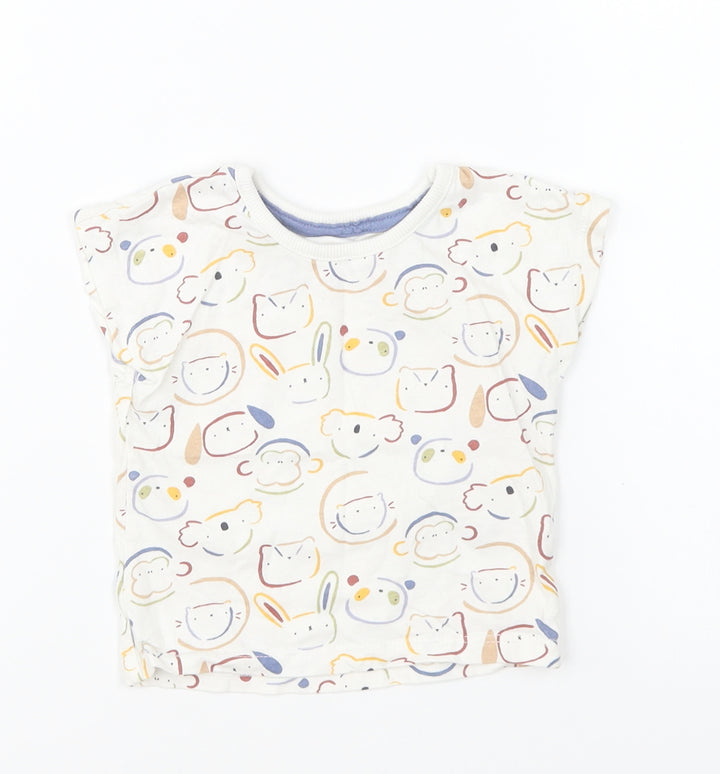 George Baby Multicoloured Geometric Cotton Basic T-Shirt Size 3-6 Months Round Neck Pullover