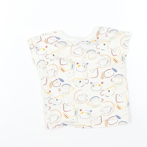 George Baby Multicoloured Geometric Cotton Basic T-Shirt Size 3-6 Months Round Neck Pullover