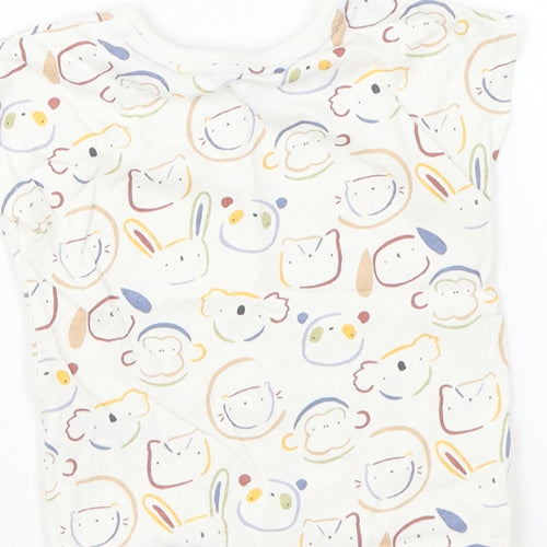 George Baby Multicoloured Geometric Cotton Basic T-Shirt Size 3-6 Months Round Neck Pullover