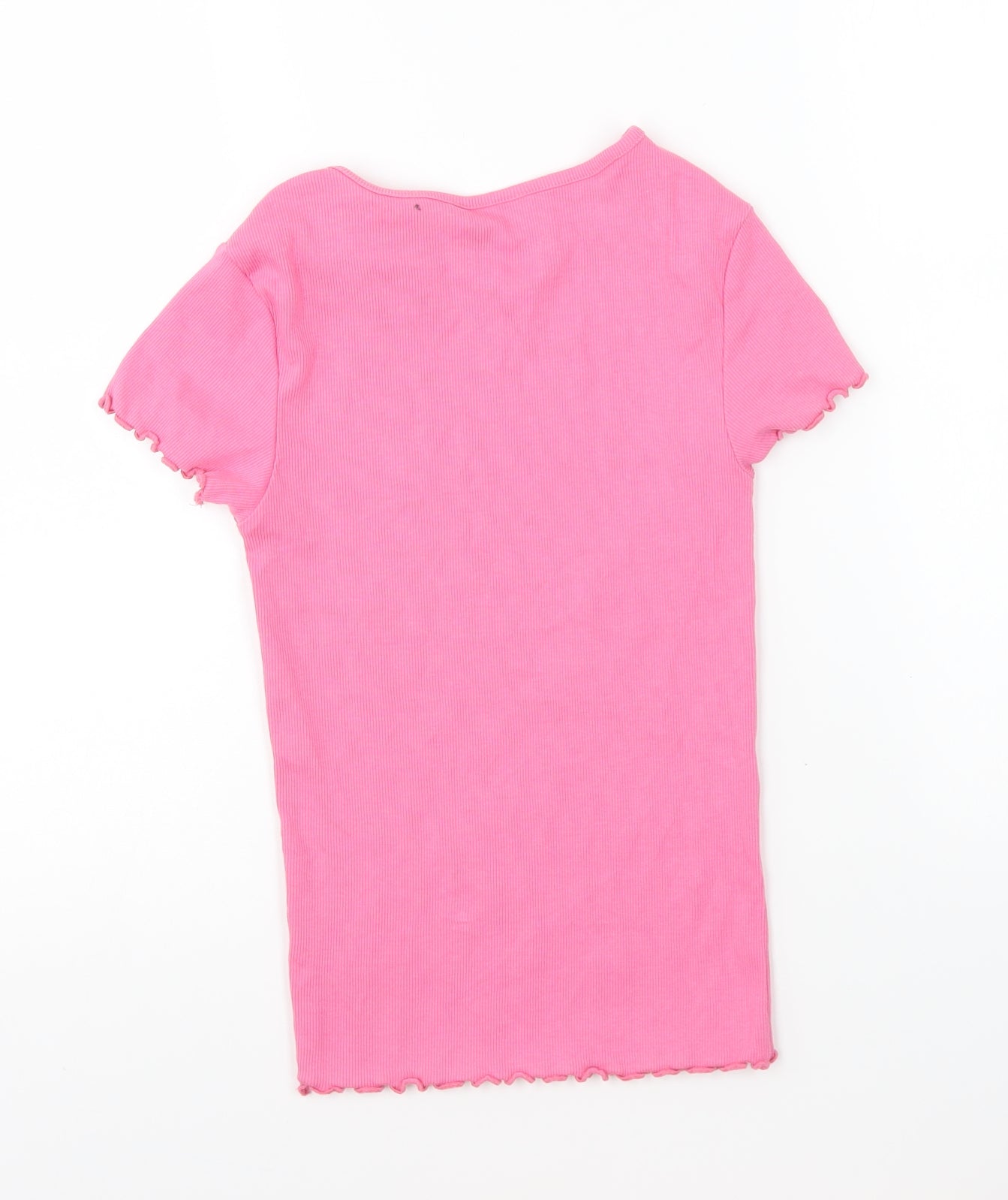 New Look Womens Pink Cotton Basic T-Shirt Size 8 Round Neck