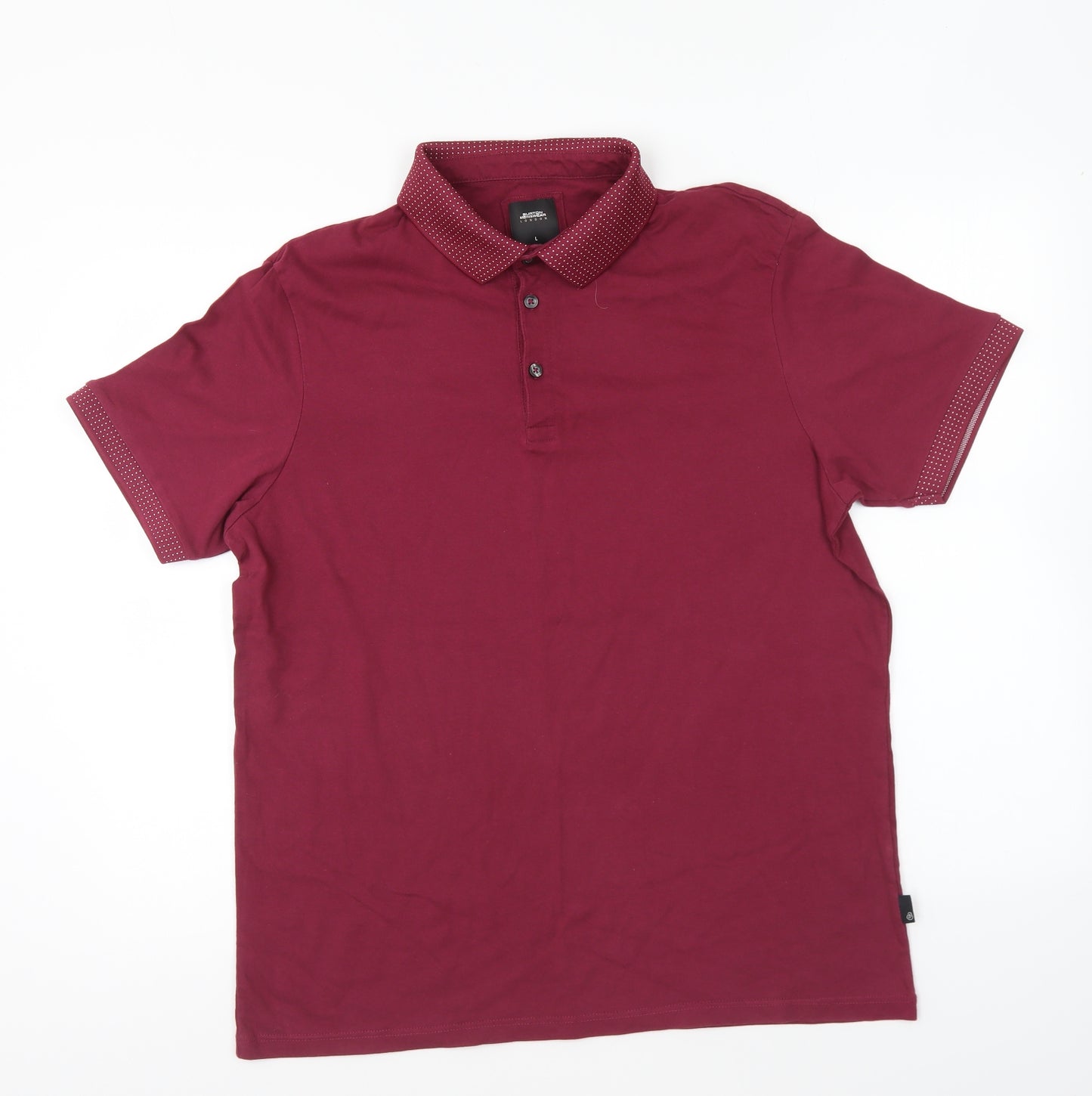 Burton Mens Purple Cotton Polo Size L Collared Button