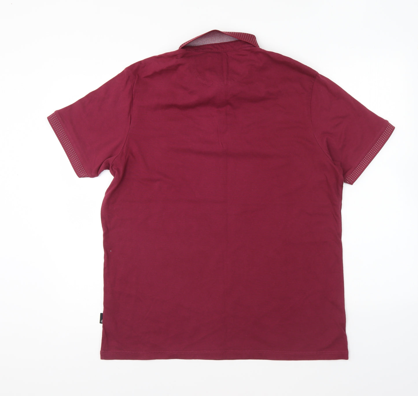 Burton Mens Purple Cotton Polo Size L Collared Button