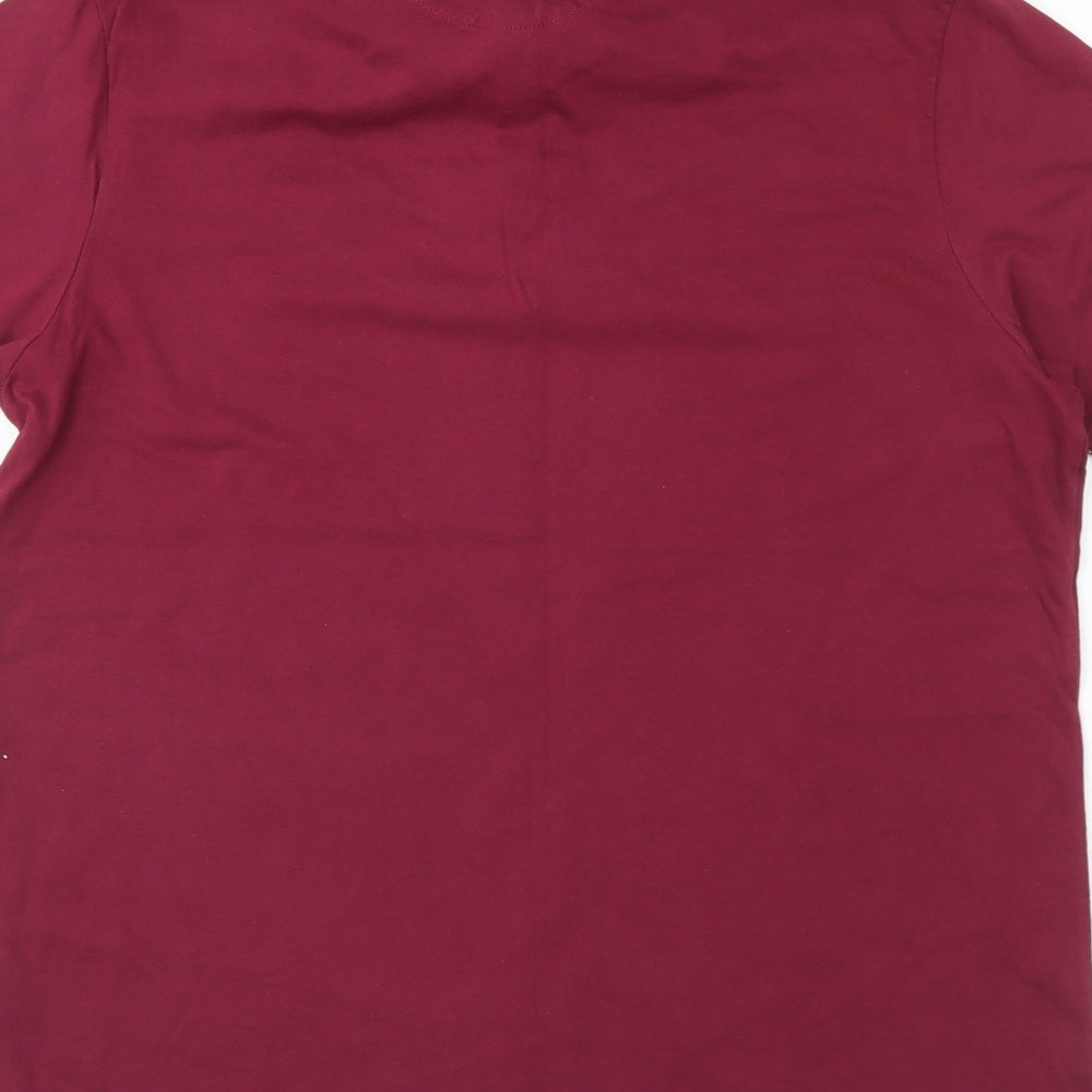 Burton Mens Purple Cotton Polo Size L Collared Button