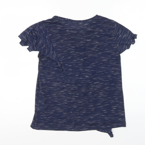 Nutmeg Womens Blue Polyester Basic T-Shirt Size 8 Round Neck